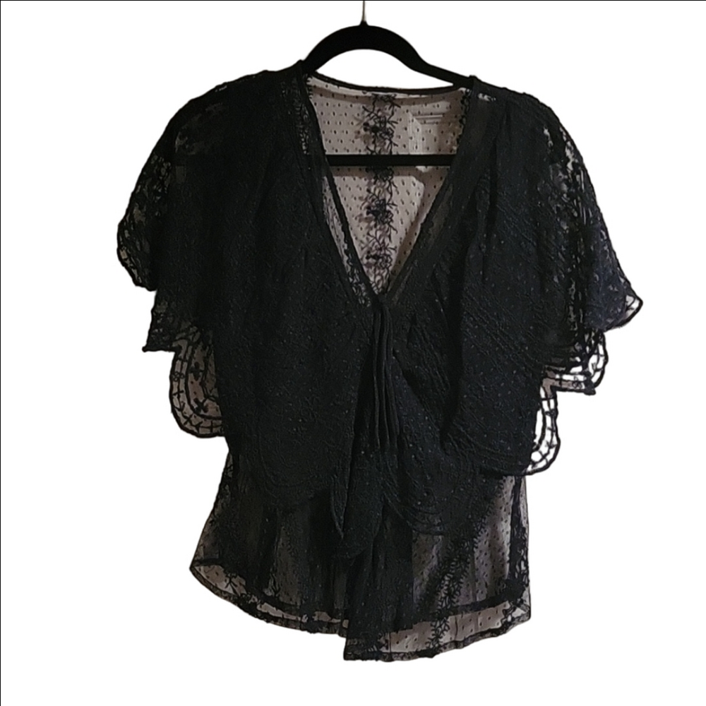 Black lace dress blouse